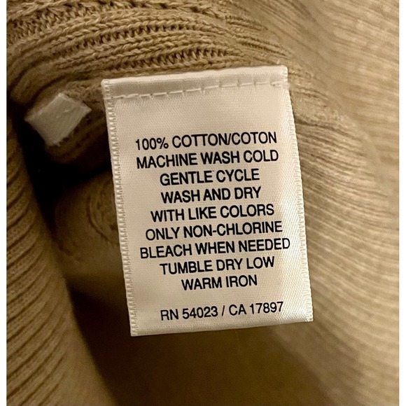 Vintage Old Navy Ribbed Cotton Sweater Neutral Tan M - Picture 7 of 8